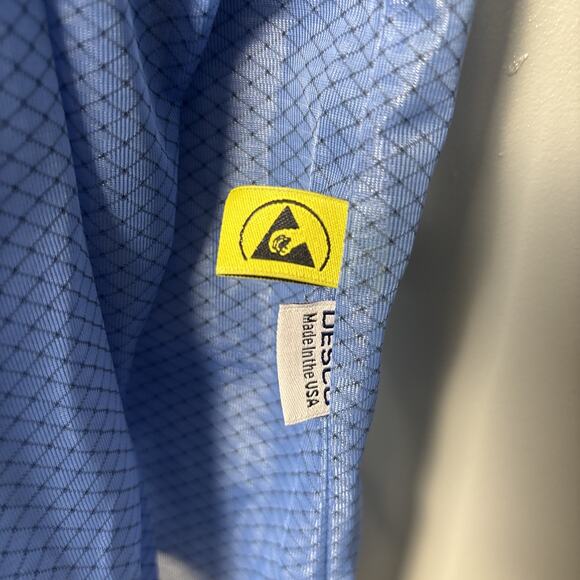 New! Desco Statshield Anti Static Smock Shirt Men’s Women’s Blue In Bag XL - Picture 7 of 8